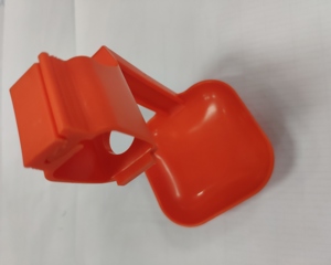 Drip cup square 1-arm with clamp bracket L D orange
